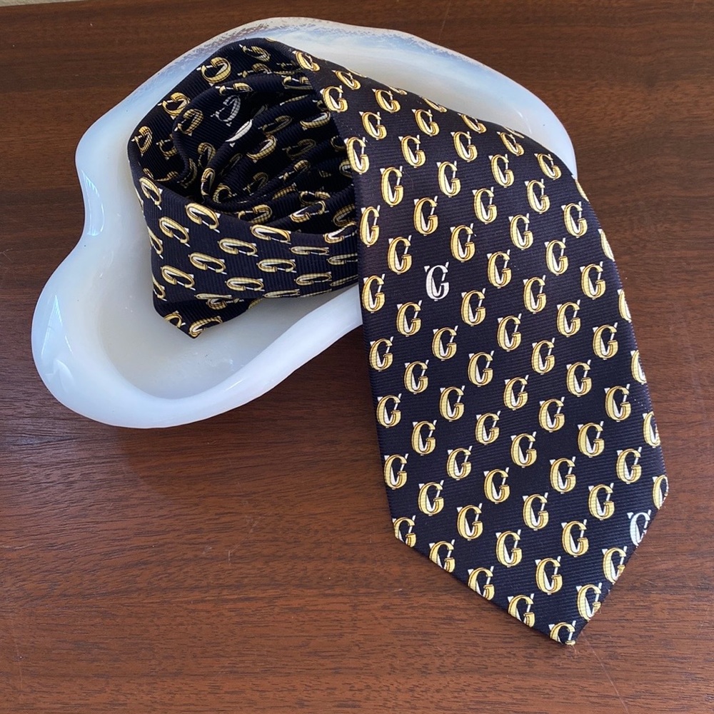Vtg GIANNI VERSACE monogram GV 100% tie